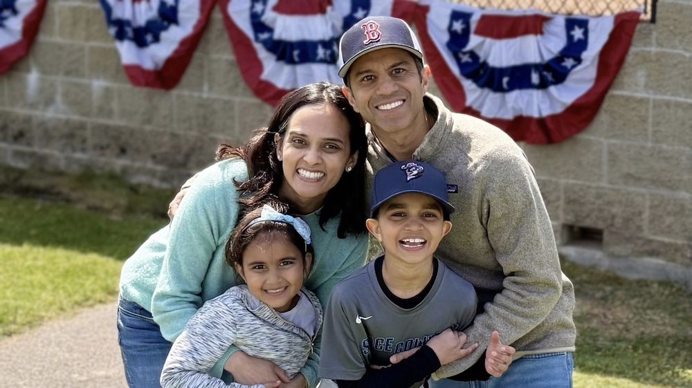 Reena Shah, founder of Consult STAT, with her family
